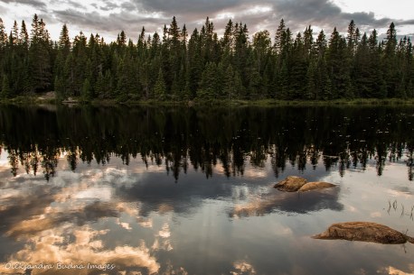 sunset over Faya Lake in Algonquin