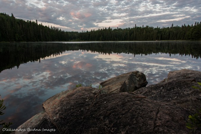 sunrise over Faya Lake in Algonquin