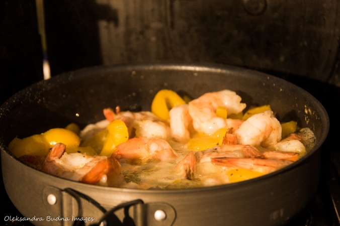 cooking shrimp during camping