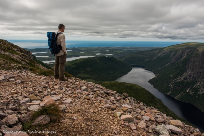 view over Ten Mile Pond from Gros Morne Mountain in newfoundland