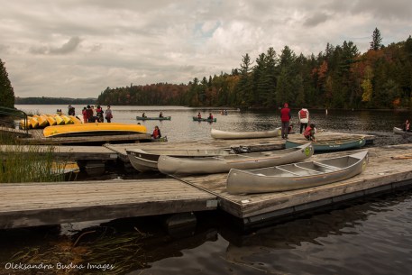 boat launch on Canoe Lake in Algonquin