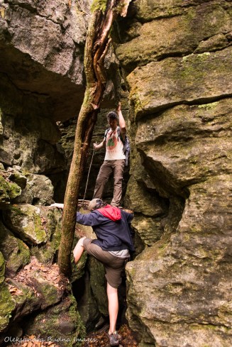 hiking Keyhole Trail at Nottawasaga Bluffs Conservation Area