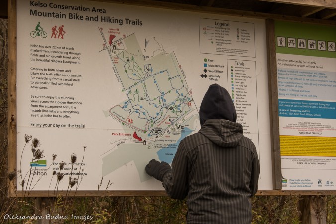 looking at the map at Kelso Conservation Area