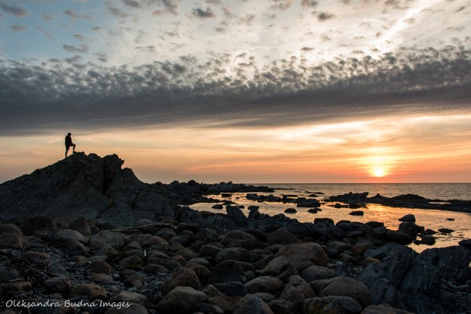 sunset at the Broom Point in Gros Morne park in Newfoundland