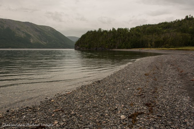 pebble beach at the end of Stanleyville Trail in Gros Morne, Newfoundland