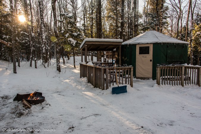 yurt 5 in Silent Lake in the winter