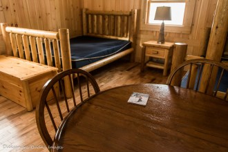 inside cabin 225 at Arrowhead provincial park in the winter