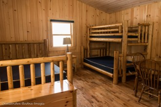 inside cabin 225 at Arrowhead provincial park in the winter