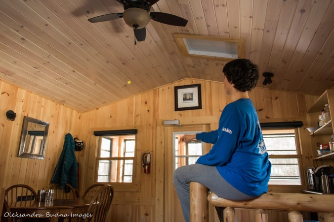 inside cabin 224 at Arrowhead Provincial Park in the winter