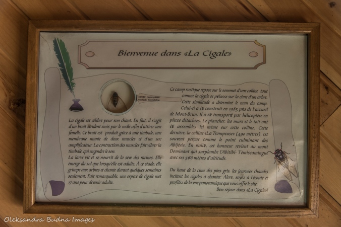 information panel in La Cigale rustic shelter in parc national d'aiguebelle