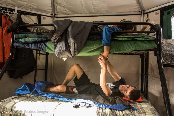 inside a yurt at WIndy Lake Provincial Park