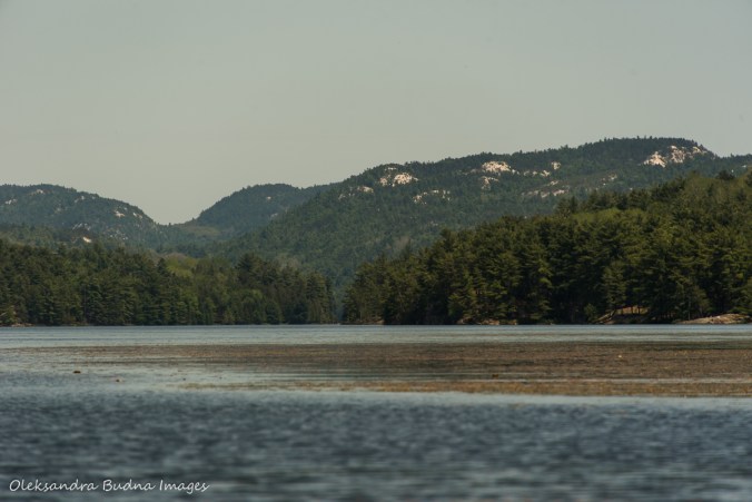view of La Cloche mountains from Cranberry Bay near Killarney Provincial Park