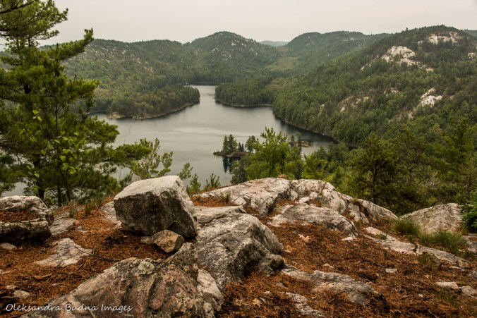 Carmichael Rock above Grace Lake in Killarney Provincial Park