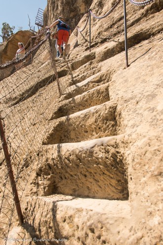 stone steps at Balcony House in Mesa Verde