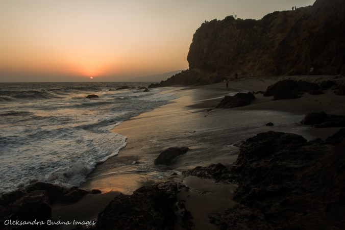 Point Dume beach at sunset