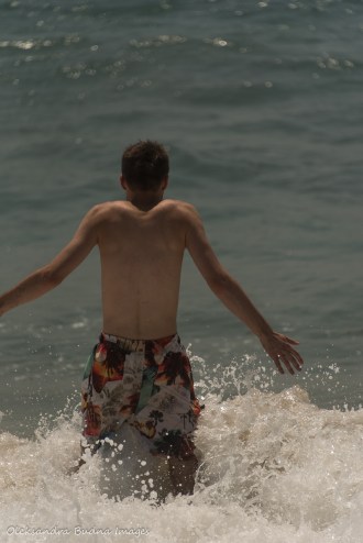 swimming in the ocean