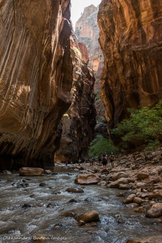 hiking the Narrows in Zion