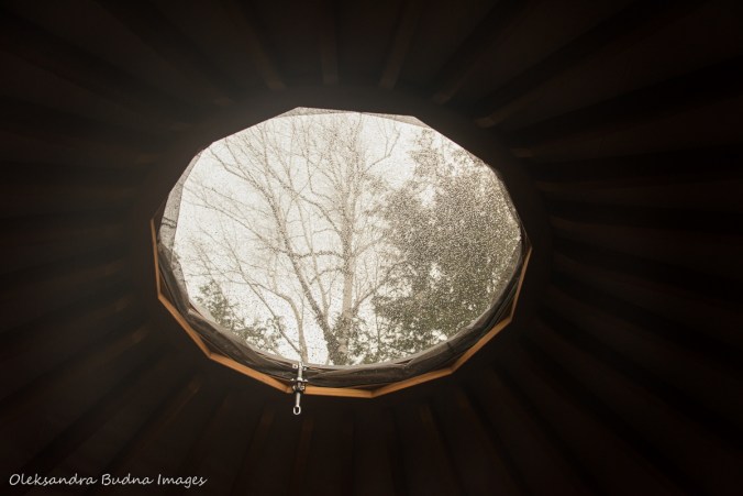 skylight in yurt 46 at MacGregor Point