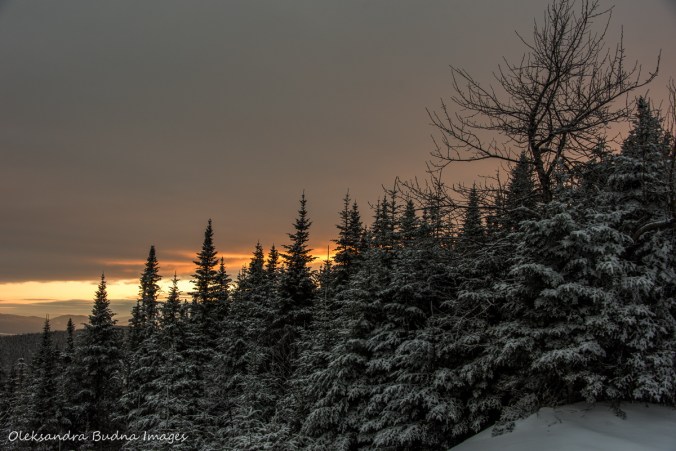 sunset from from Col-des-Trois-Sommets at Parc national du Mont-Mégantic in Quebec