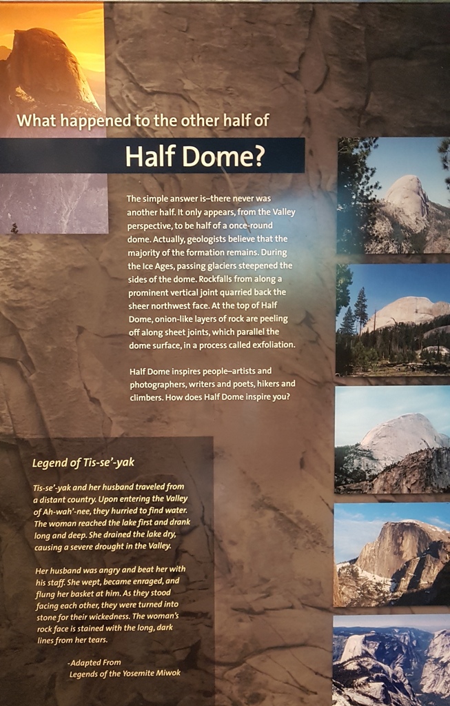 information panel about Half Dome at Yosemite