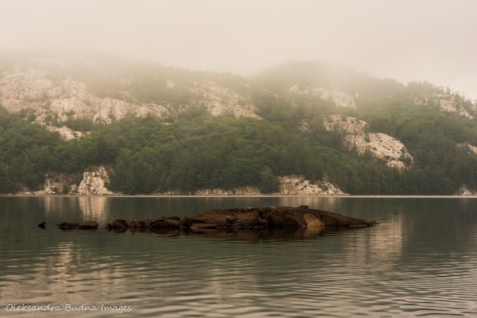 early morning fog on Killarney Lake