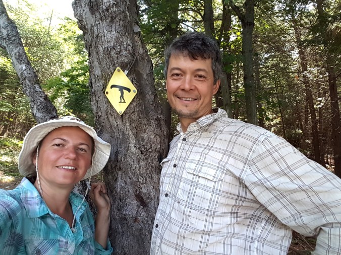 selfie near a portage sign