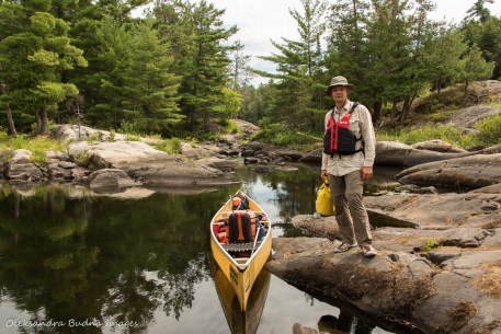 paddling on Kirk Creek from Three Narrows Lake to McGregor Bay in Killarney