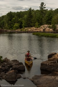 paddling on Kirk Creek from Three Narrows Lake to McGregor Bay in Killarney