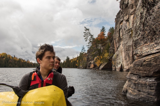 looking for pictographs on Rock Lake in Algonquin