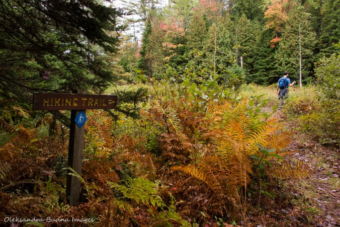 hiking Lakeshore Trail at Silent Lake