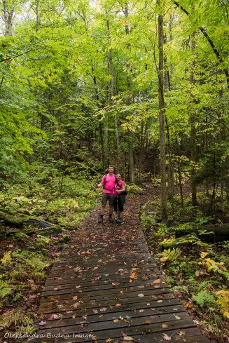 hiking Lakeshore Trail at Silent Lake