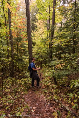 hiking Lakeshore Trail at Silent Lake