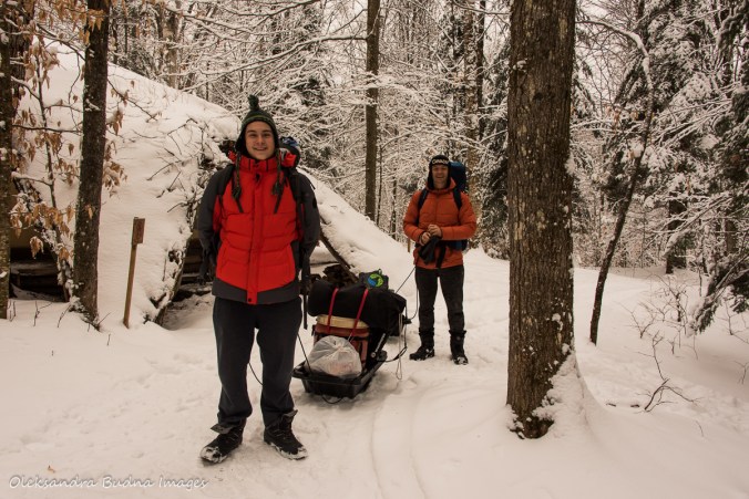 transporting gear at Les Toits du Monde
