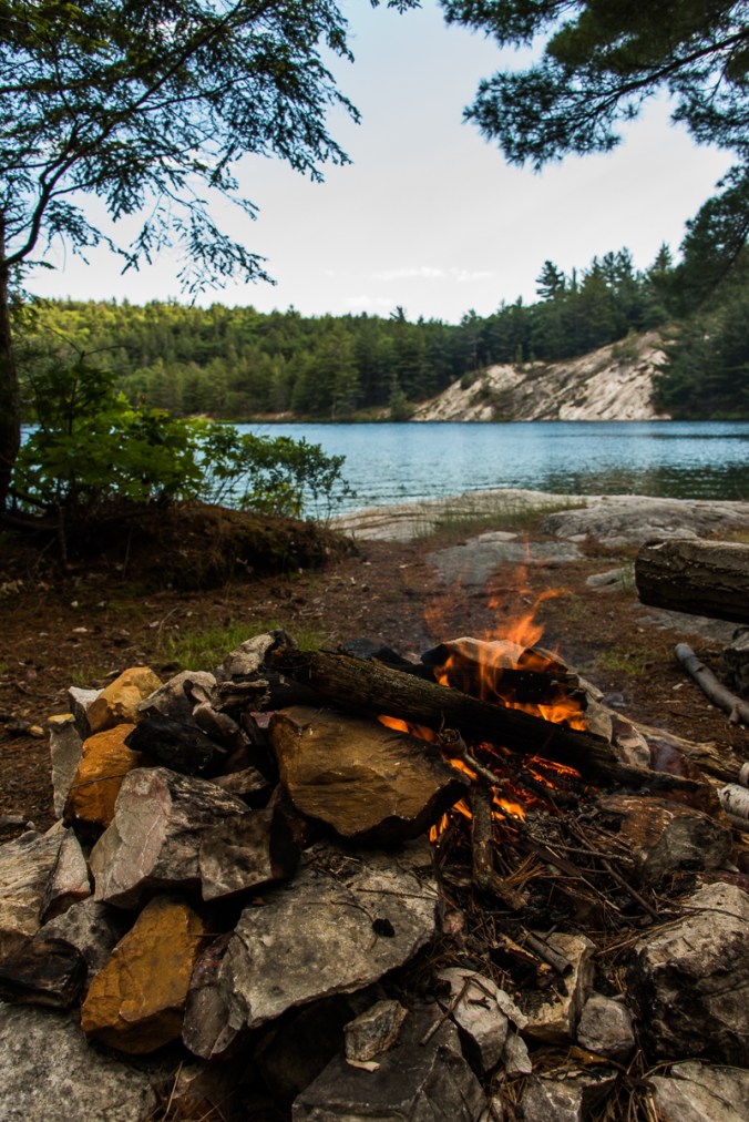 view from campsite 143 on Nellie Lake in Killarney