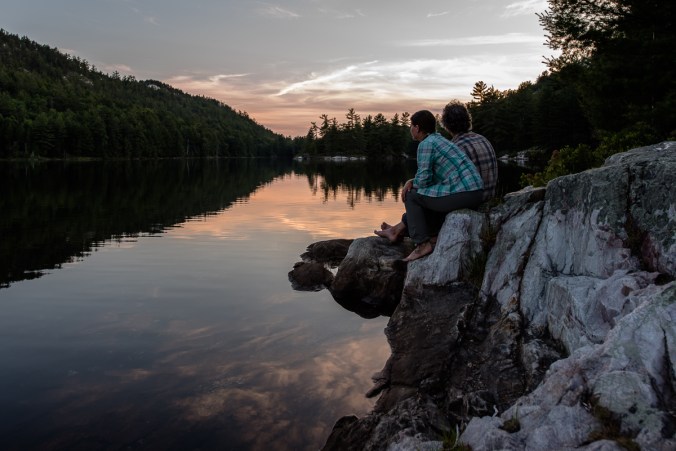 watching sunset on Grace Lake in Killarney