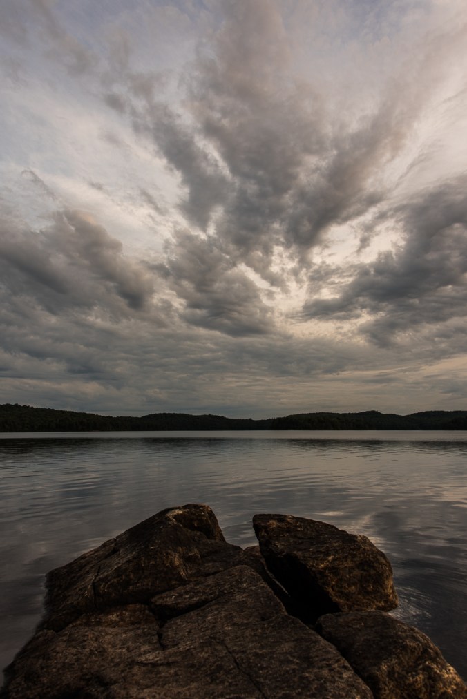 cloudy day on Manitou Lake in Algonquin