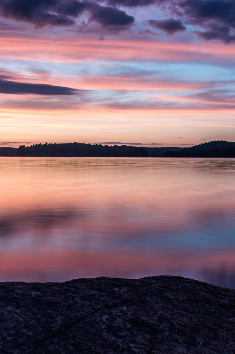 sunset on lake Manitou in Algonquin