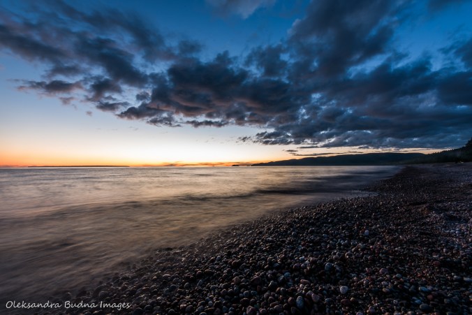 sunset on Agawa Bay on Lake Superior