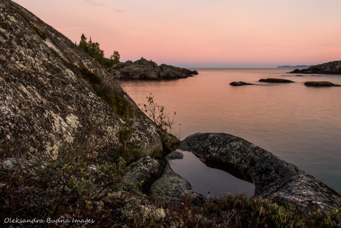 sunrise on Lake Superior in Pukaskwa National Park