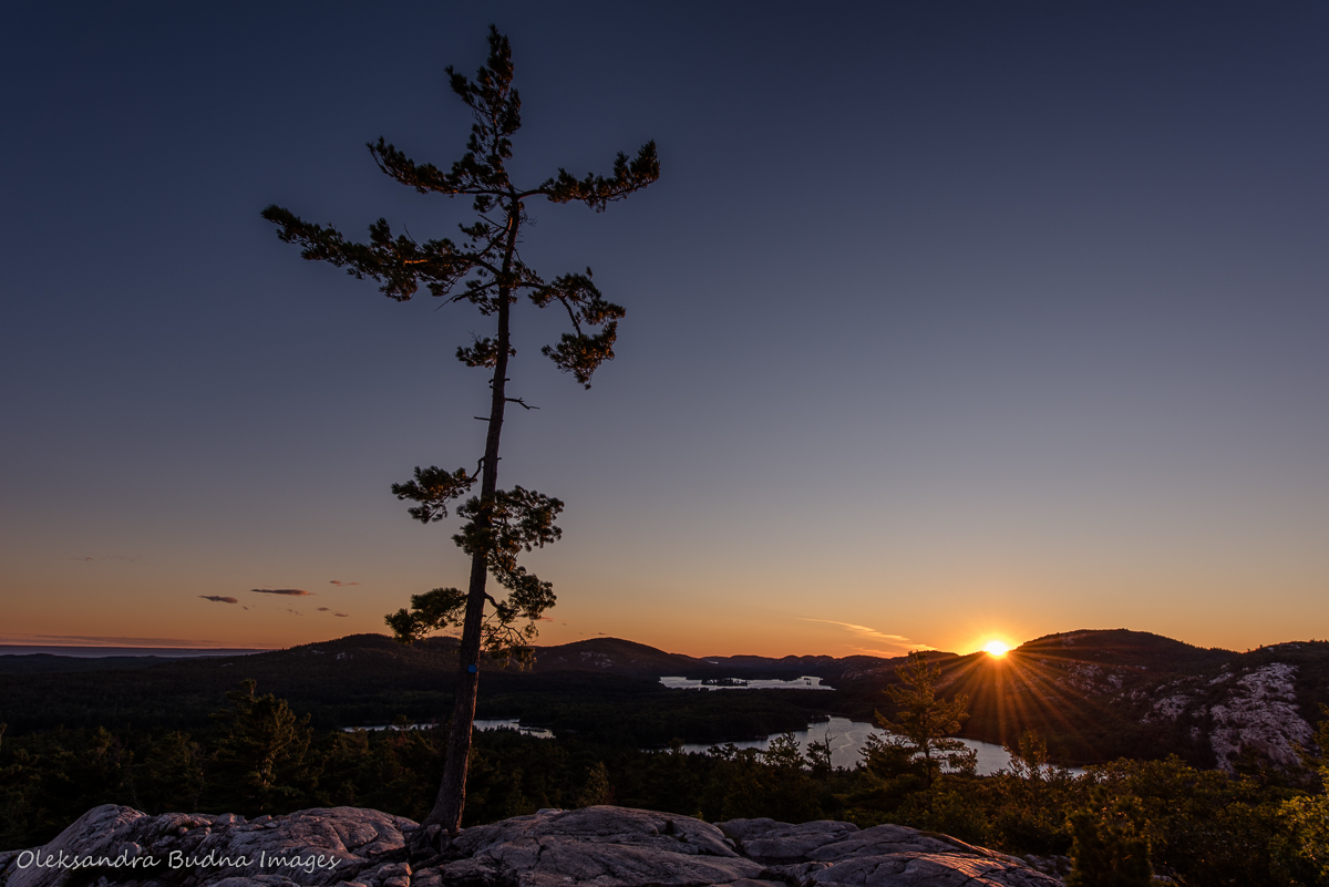 view from the Crack in Killarney at sunset