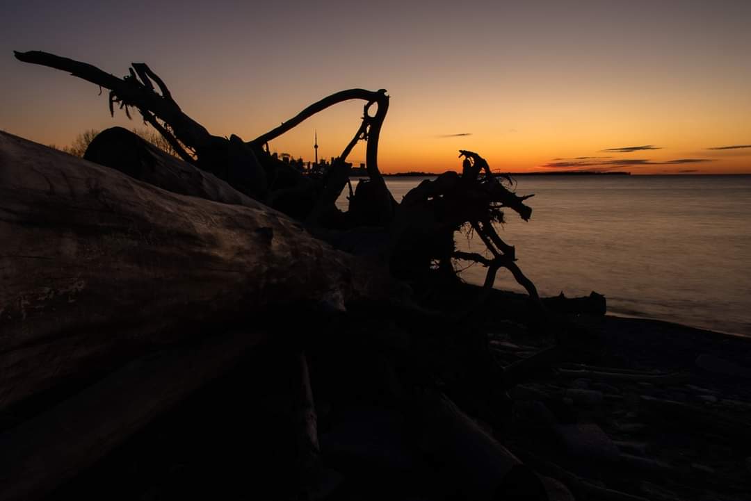 Waiting for a sunrise at Humber Bay Park on Lake Ontario